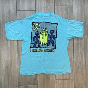 Vintage 90s Primitive Behavior T Shirt Single Stitch Graphic Tee XL Surf Skate